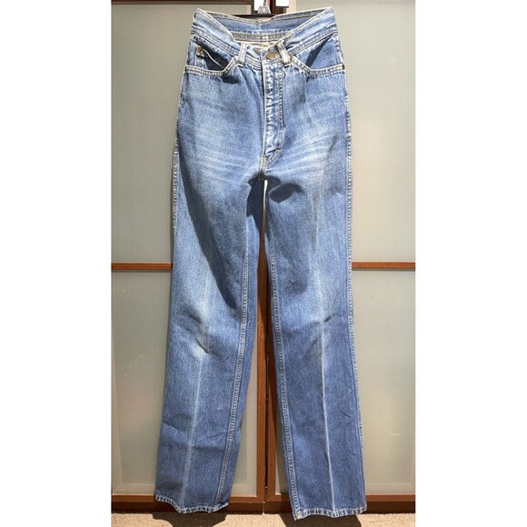 Willie Nelson Shotgun Vintage 70s Hippie Western Blue Jeans Womens Size 3 VTG - Picture 2 of 8